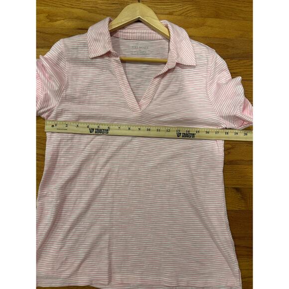 Talbots Pink White Striped Pullover Size M Cotton/Modal Fabric Breezy Coastal - Picture 4 of 5